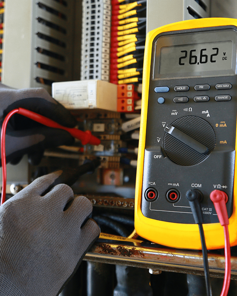 "Testing electrical components in a switchboard"