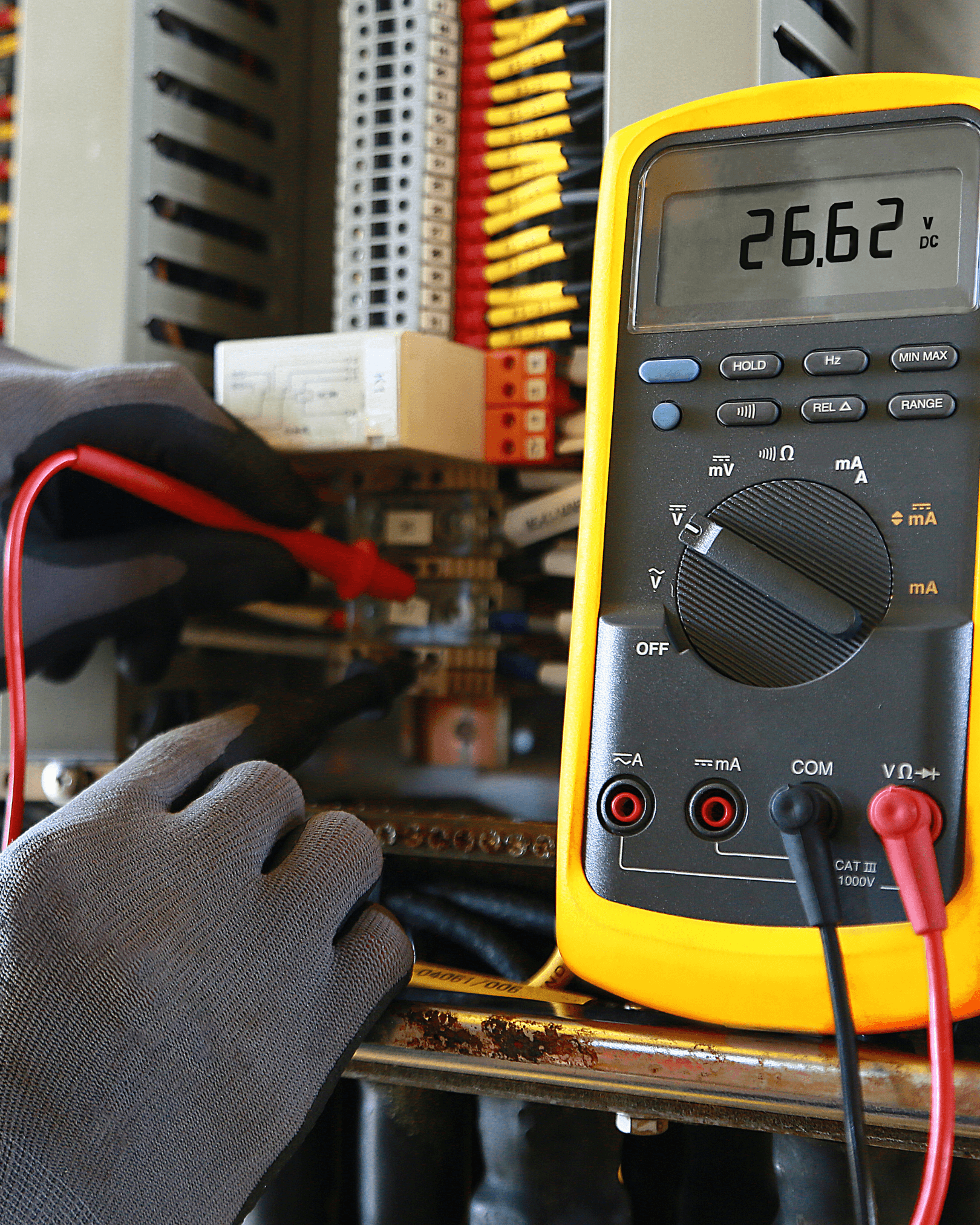 "Testing electrical components in a switchboard"