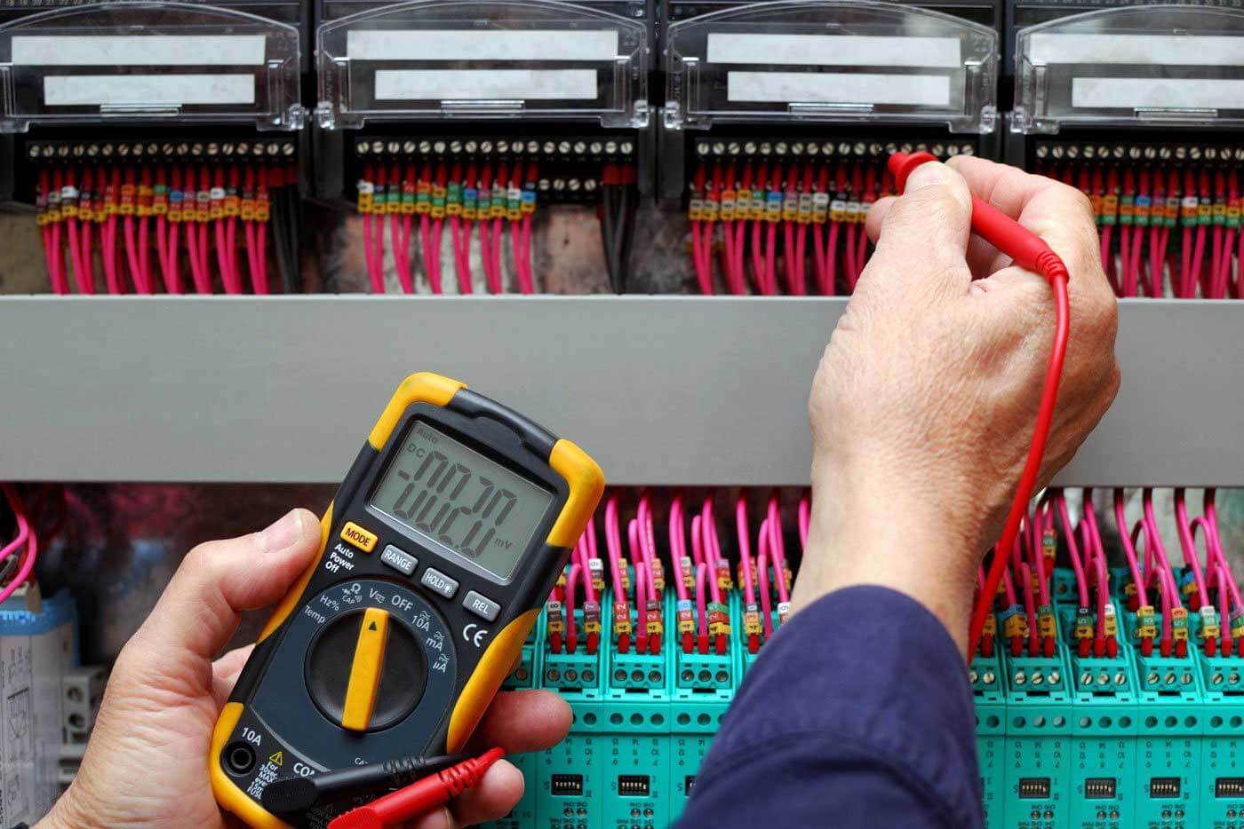 "Testing electrical components in a switchboard"
